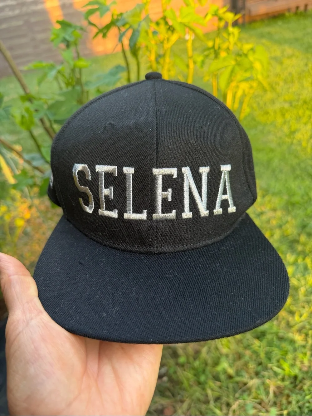 Black Selena Quintanilla Embroidered Snapback Hat!
